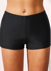Black Mid Waist Swimwear Shorts