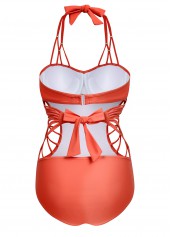 Cutout Detail Tie Back Tie Back One Piece Swimwear