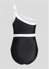 Cutout White Contrast One Piece Swimwear