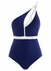 Cutout Contrast Spaghetti Strap One Piece Swimwear