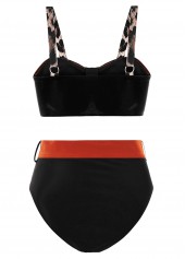High Waist Wide Strap Leopard Bikini Set