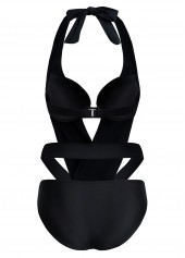 Halter Cutout Black Detail One Piece Swimwear