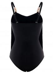 Tassel Mesh Black One Piece Swimwear