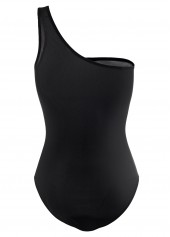 Black Tribal Print Wide Strap One Piece Swimwear