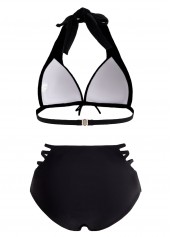 Halter Bowknot Pierced High Waisted Bikini Set