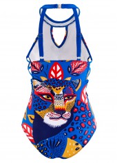 Animal Prints Lace Up One Piece Swimwear 