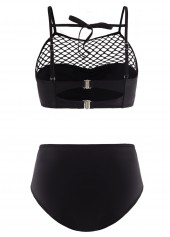 Mid Waist Pierced Tie Back Bikini Set