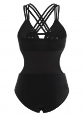 Cross Strap Cutout Waist One Piece Swimwear