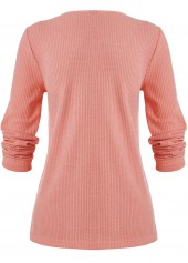 Layered Dusty Pink Long Sleeve Round Neck T Shirt