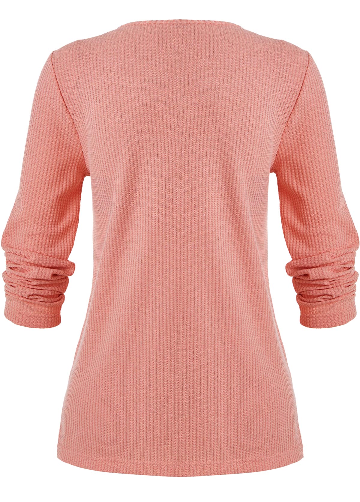 Layered Dusty Pink Long Sleeve Round Neck T Shirt