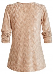 Velvet Long Sleeve Champagne T Shirt