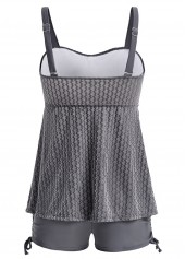 Mid Waisted Surplice Grey Tankini Set