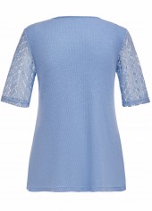 Fake 2in1 Dusty Blue Short Sleeve T Shirt