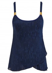 Asymmetry Navy Scoop Neck Tankini Set