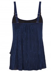 Asymmetry Navy Scoop Neck Tankini Set