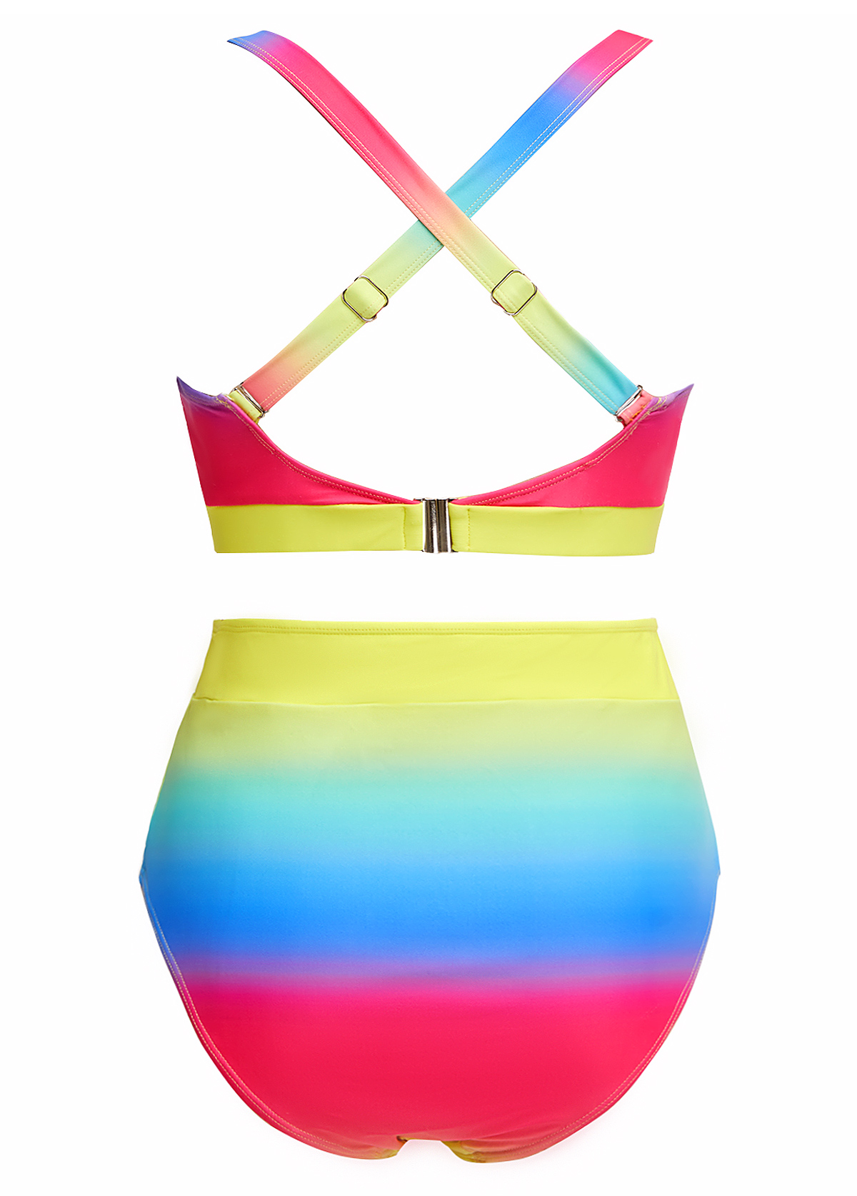 Ombre Smocked Multi Color Bikini Set