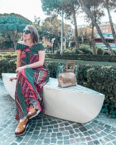 Off the Shoulder Shirred Detail Printed Maxi Dress