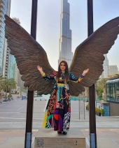 Pop Art Print Tummy Coverage Multi Color Maxi Dress