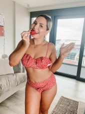 Polka Dot Ruffle Trim Bowknot Bikini Set