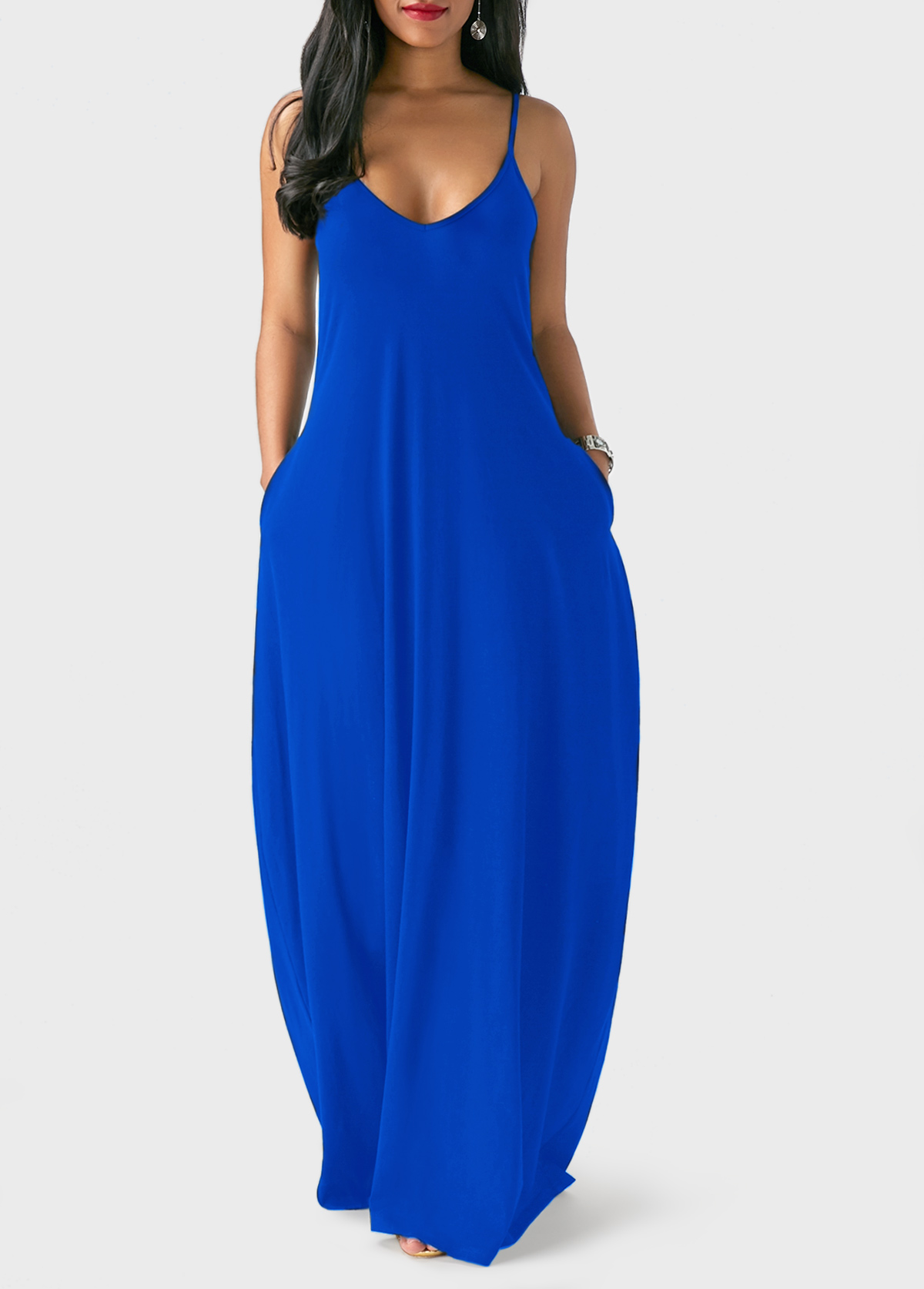royal blue long sweaters plus size tops