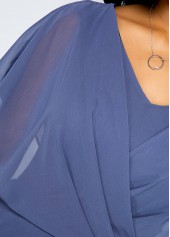 Solid Chiffon Plus Size V Neck Dress