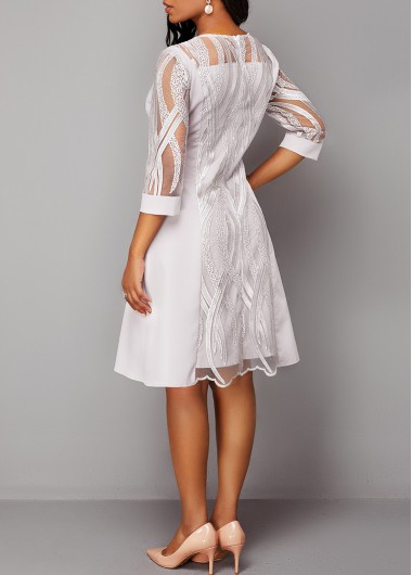 high waist belted lace panel maxi dress