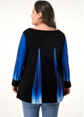 Ombre Button Detail Long Sleeve T Shirt