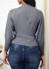 Long Sleeve Cold Shoulder Mock Neck Sweater