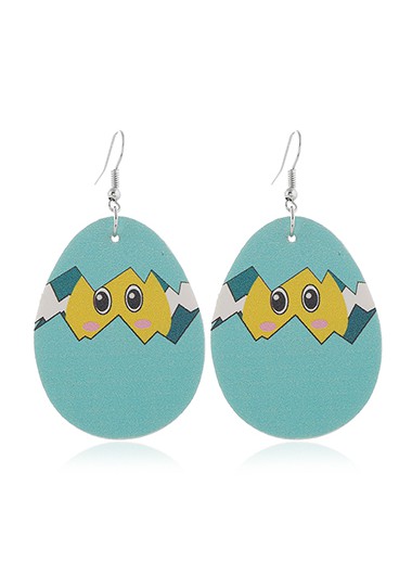 Rosewe Chic Blue Plastic Animal Print Earring Set - One Size