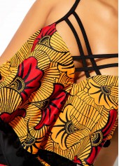 Pom Pom High Waist Tribal Print Bikini Set