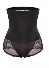 High Waist Lace Panel Shapewear Shorts