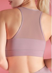 Wide Strap Light Purple Sports Bra
