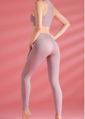 Wide Strap Light Purple Sports Bra