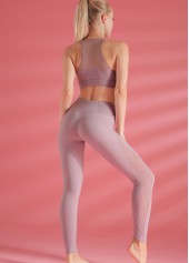 Wide Strap Light Purple Sports Bra