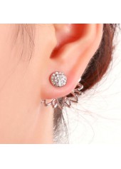 Elegant Lotus Shape Rhinestone Earrings for Lady