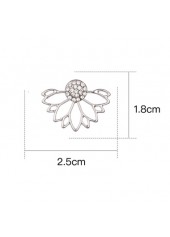 Elegant Lotus Shape Rhinestone Earrings for Lady