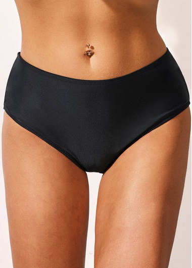 Rosewe Mid waist Carry Buttock Black Swimwear Panty - 10
