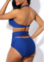 Clipback Cage Neck High Waist Bikini Set