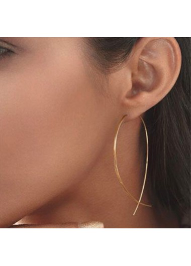 Rosewe Chic Sinple Gold Metal Fish Shape Earring Set - One Size