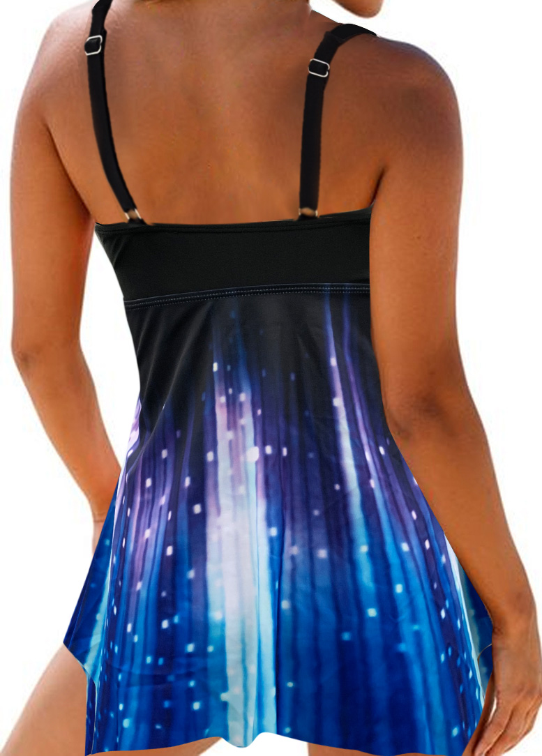 Printed Open Back Swimdress and Panty