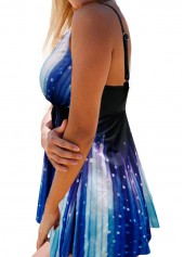 Printed Open Back Swimdress and Panty