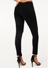 Black High Waist Shredded Skinny Jeans