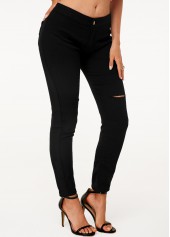 Black High Waist Shredded Skinny Jeans