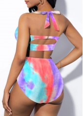High Waist Halter Tie Dye Bikini Set