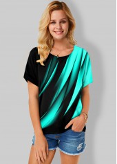 Round Neck Short Sleeve Printed T Shirt