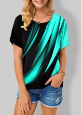 Round Neck Short Sleeve Printed T Shirt