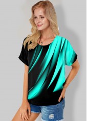 Round Neck Short Sleeve Printed T Shirt