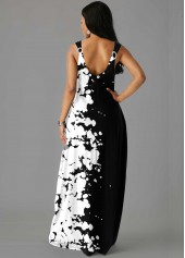 Spaghetti Strap Side Pocket Printed Maxi Dress