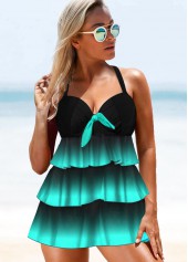 Gradient Plus Size Layered Hem Swimdress and Panty