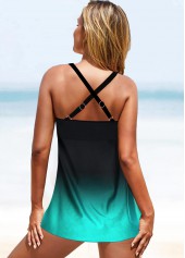 Gradient Plus Size Layered Hem Swimdress and Panty